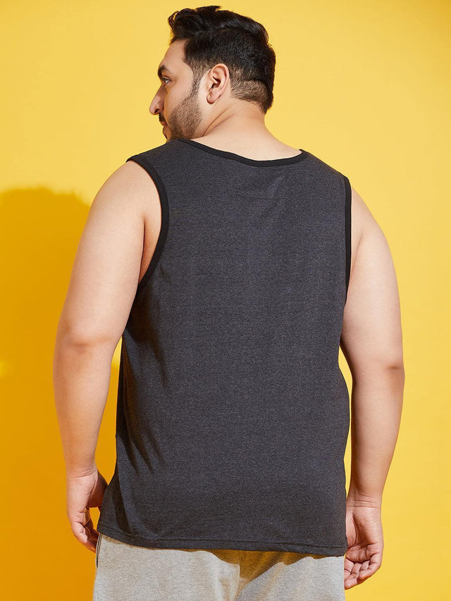Men Plus Size Coca-10 Solid Vest - bigbanana