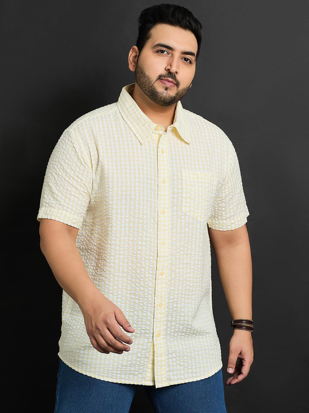 Men Plus Size Compton Check Shirt - bigbanana