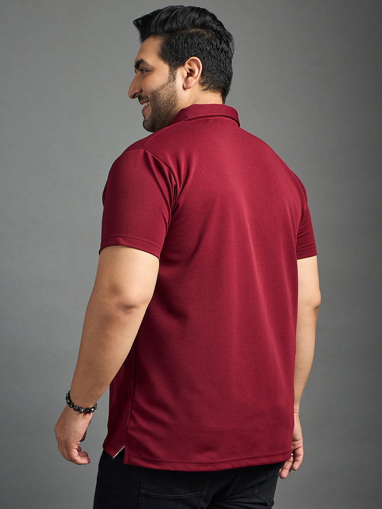 Men Plus Size Cords Solid Polo Tshirt - bigbanana