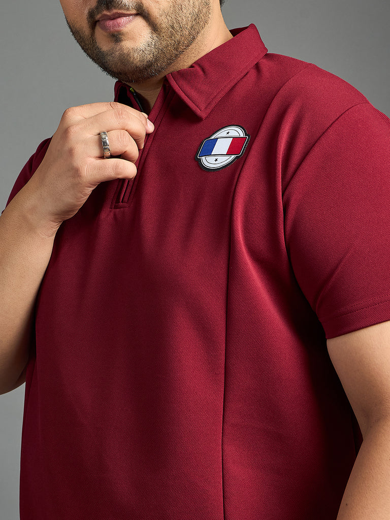 Men Plus Size Cords Solid Polo Tshirt - bigbanana