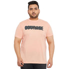 Men Plus Size Corid Printed Round Neck Tshirt - bigbanana