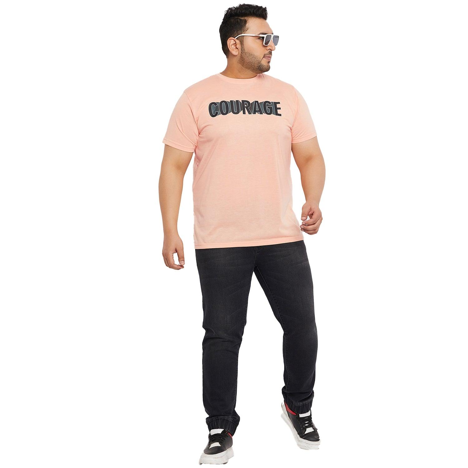 Men Plus Size Corid Printed Round Neck Tshirt - bigbanana