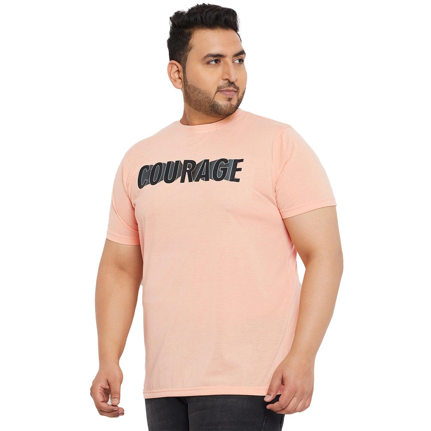 Men Plus Size Corid Printed Round Neck Tshirt - bigbanana