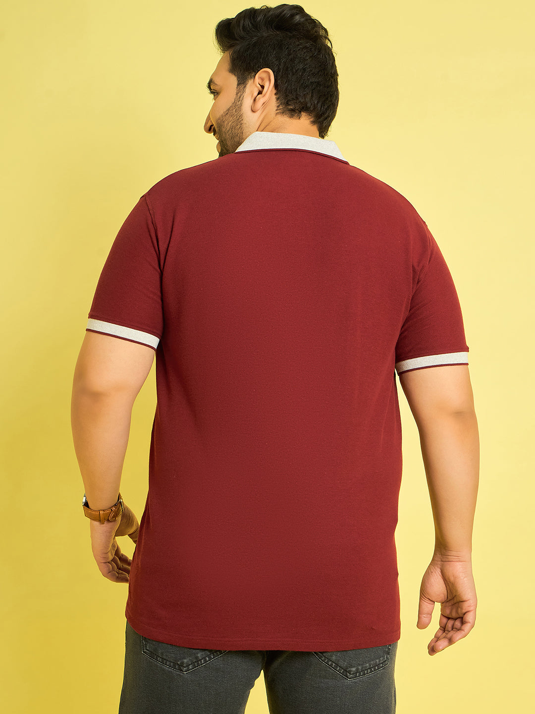 Men Plus Size Coroico Solid Polo Tshirt - bigbanana