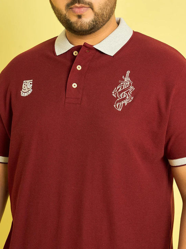 Men Plus Size Coroico Solid Polo Tshirt - bigbanana