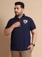 Men Plus Size Corps Printed Polo Tshirt - bigbanana