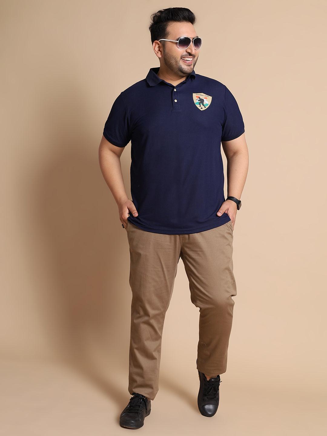 Men Plus Size Corps Printed Polo Tshirt - bigbanana