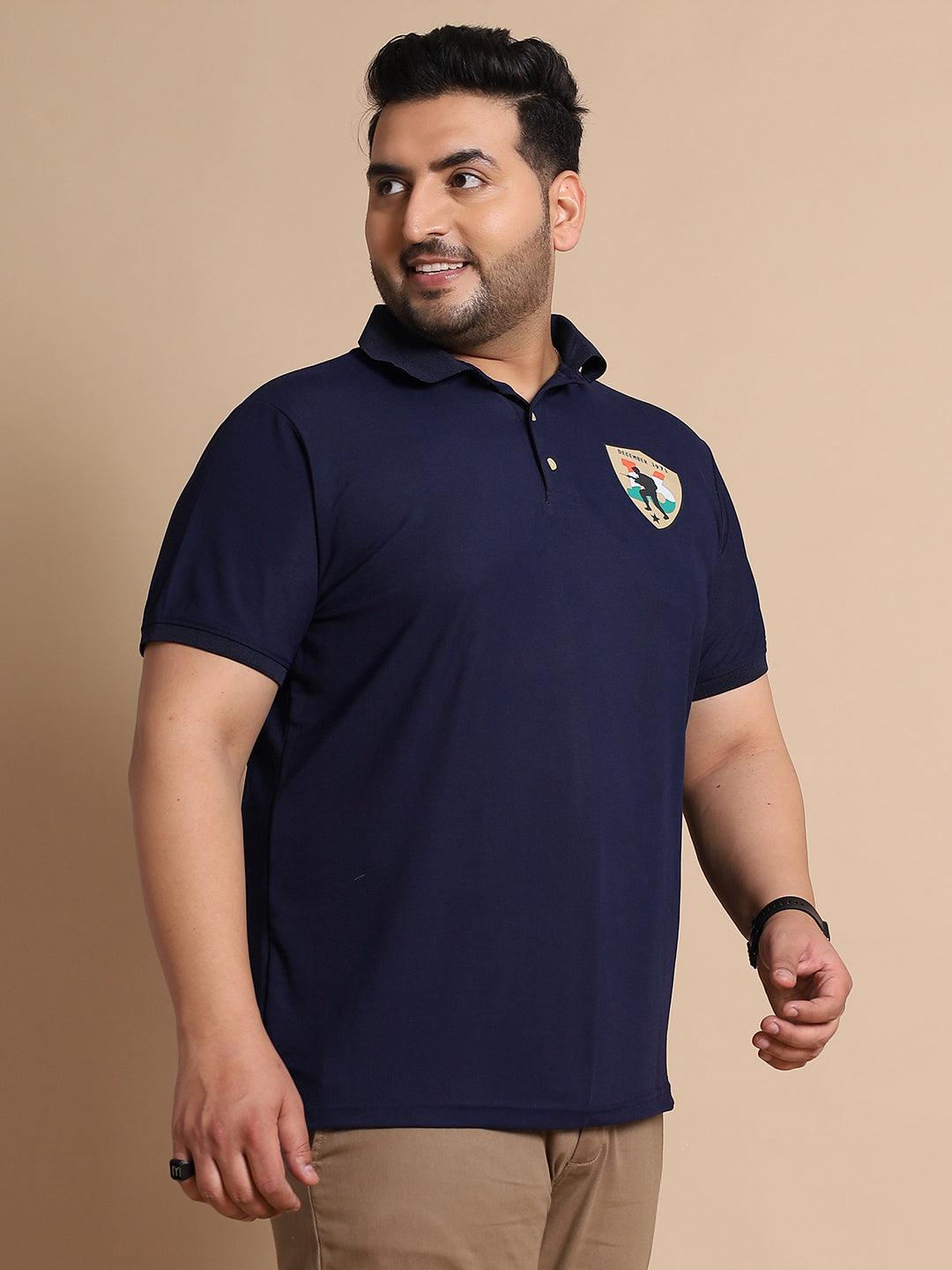 Men Plus Size Corps Printed Polo Tshirt - bigbanana