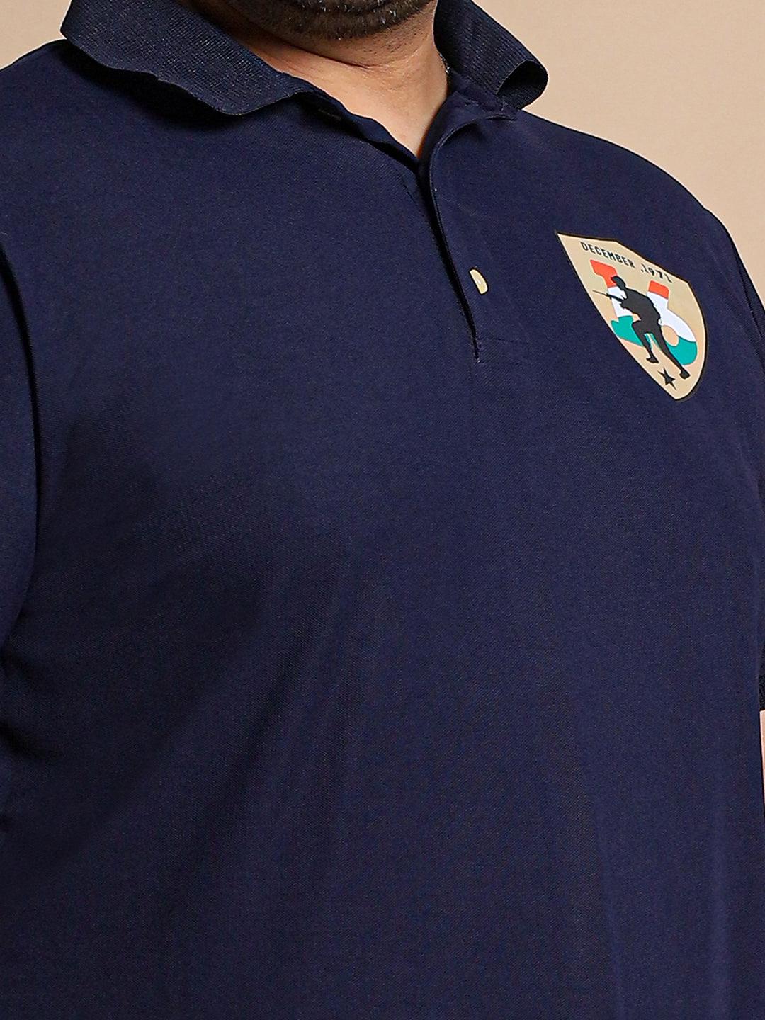 Men Plus Size Corps Printed Polo Tshirt - bigbanana