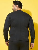 Men Plus Size Cosy-Dark Grey Solid Thermal Top