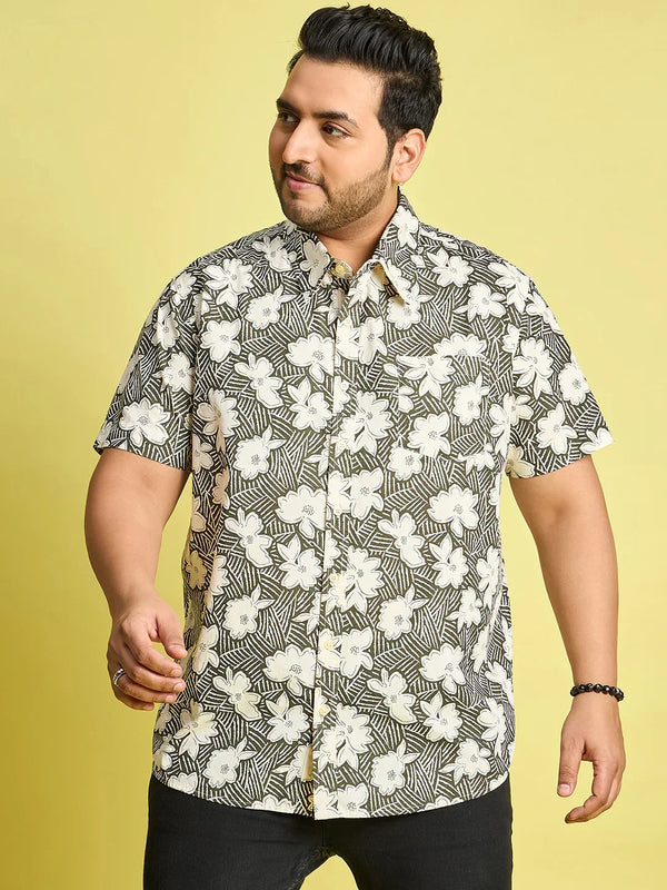 Men Plus Size Count Floral Printed Multi Color Shirt – bigbanana