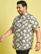 Men Plus Size Count Floral Printed Multi Color Shirt - bigbanana