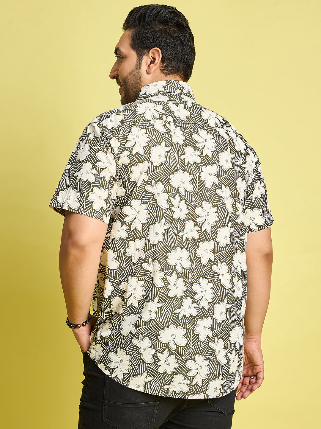 Men Plus Size Count Floral Printed Multi Color Shirt - bigbanana