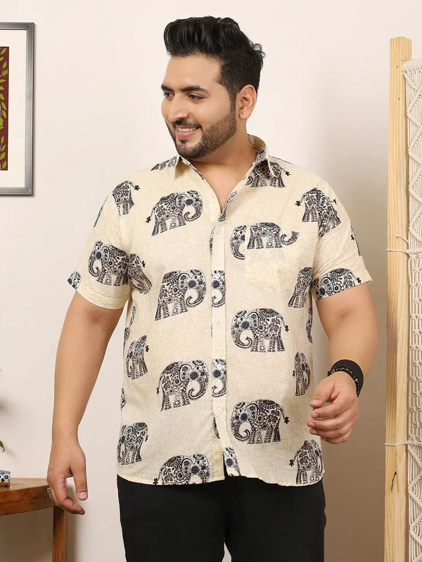 Men Plus Size Covari Multicolor Printed Shirt