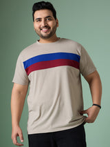 Men Plus Size Cravyn Colorblock Round Neck Tshirt - bigbanana