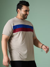 Men Plus Size Cravyn Colorblock Round Neck Tshirt - bigbanana