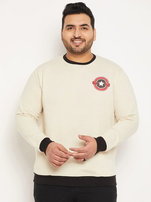 Men Plus Size Credit Solid Sweatshirt