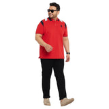 Men Plus Size Crikfow-Red Solid Polo Tshirt - bigbanana