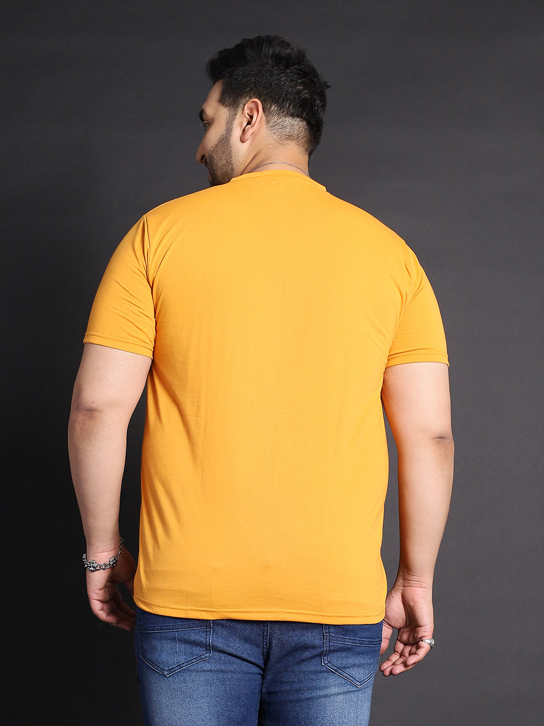 Men Plus Size Croft-10 Solid Round Neck Tshirt - bigbanana