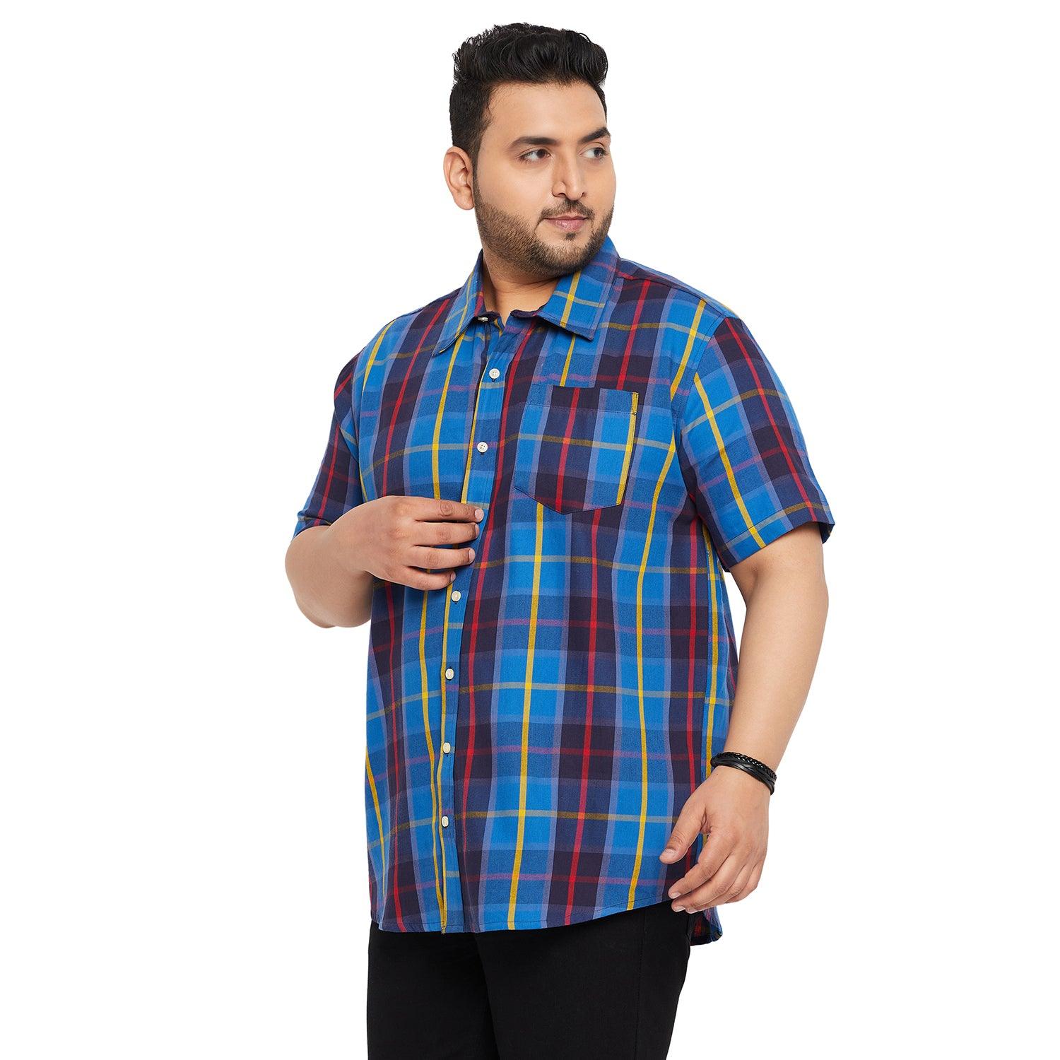 Men Plus Size Cult Check Shirt - bigbanana