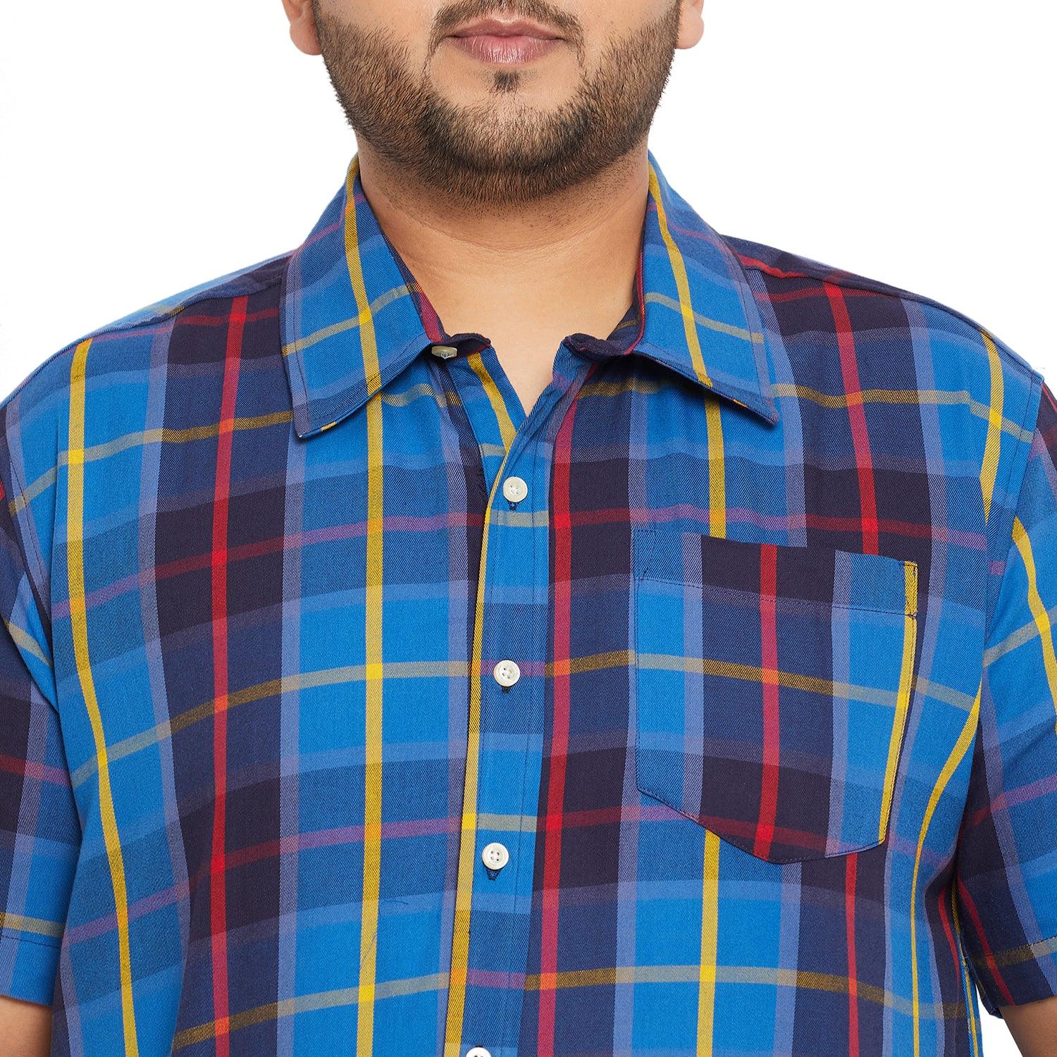 Men Plus Size Cult Check Shirt - bigbanana