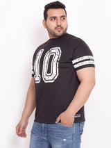 Men Plus Size Curt Printed Round Neck Tshirt - bigbanana