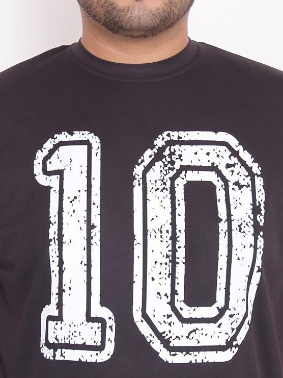 Men Plus Size Curt Printed Round Neck Tshirt - bigbanana