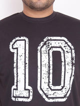 Men Plus Size Curt Printed Round Neck Tshirt - bigbanana