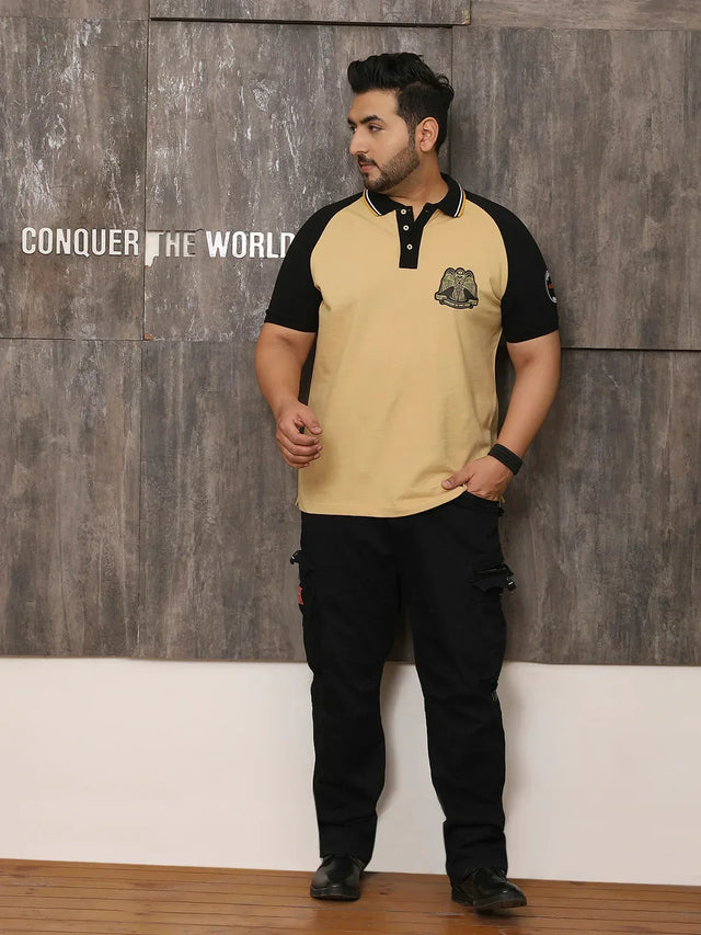 Men Plus Size Dapper Colorblock Multi Polo Tshirt - bigbanana