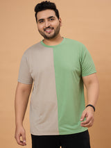 Men Plus Size Dappry Colorblock Round Neck Tshirt - bigbanana