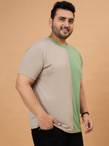 Men Plus Size Dappry Colorblock Round Neck Tshirt - bigbanana