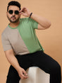 Men Plus Size Dappry Colorblock Round Neck Tshirt - bigbanana