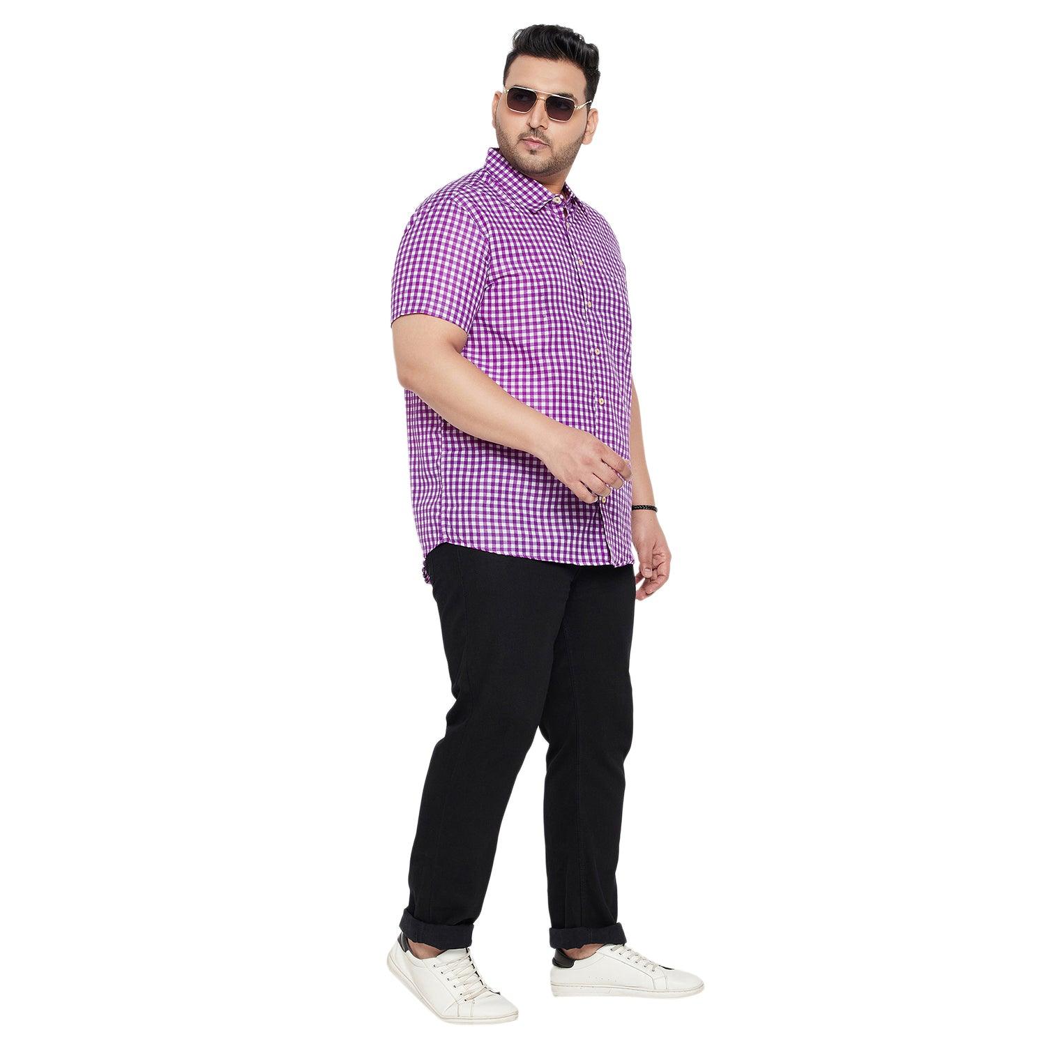 Men Plus Size Delta Check Shirt - bigbanana