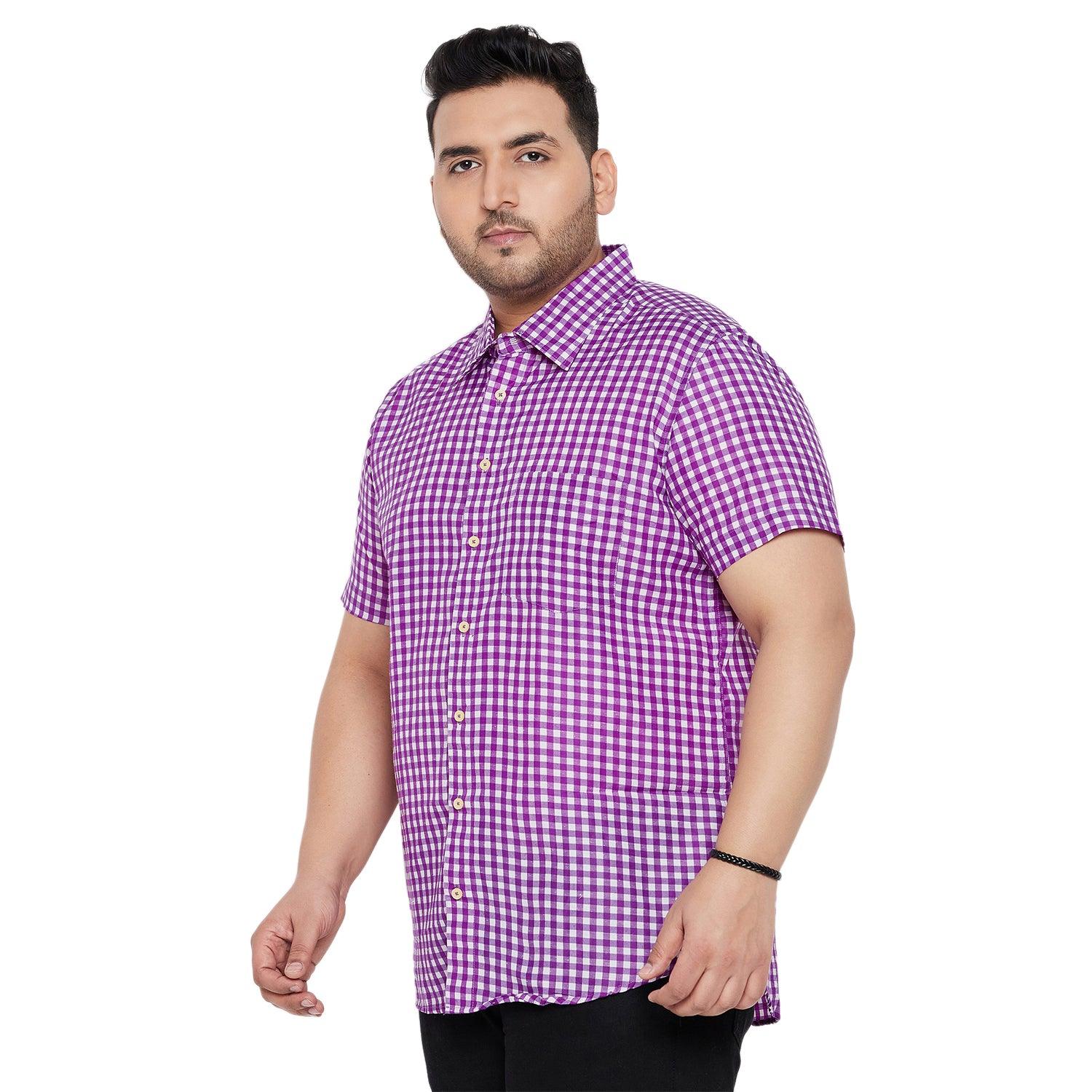 Men Plus Size Delta Check Shirt - bigbanana