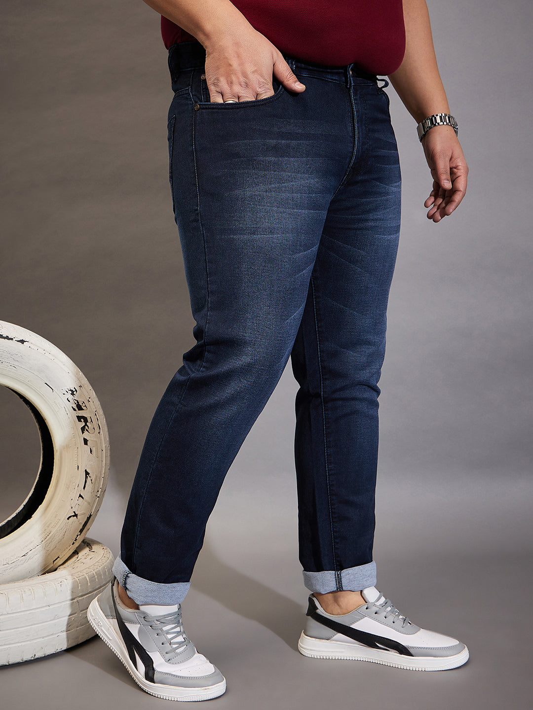 5 pockets stretch denim men trousers regular fit Medium Indigo Denim La  Martina | Shop Online