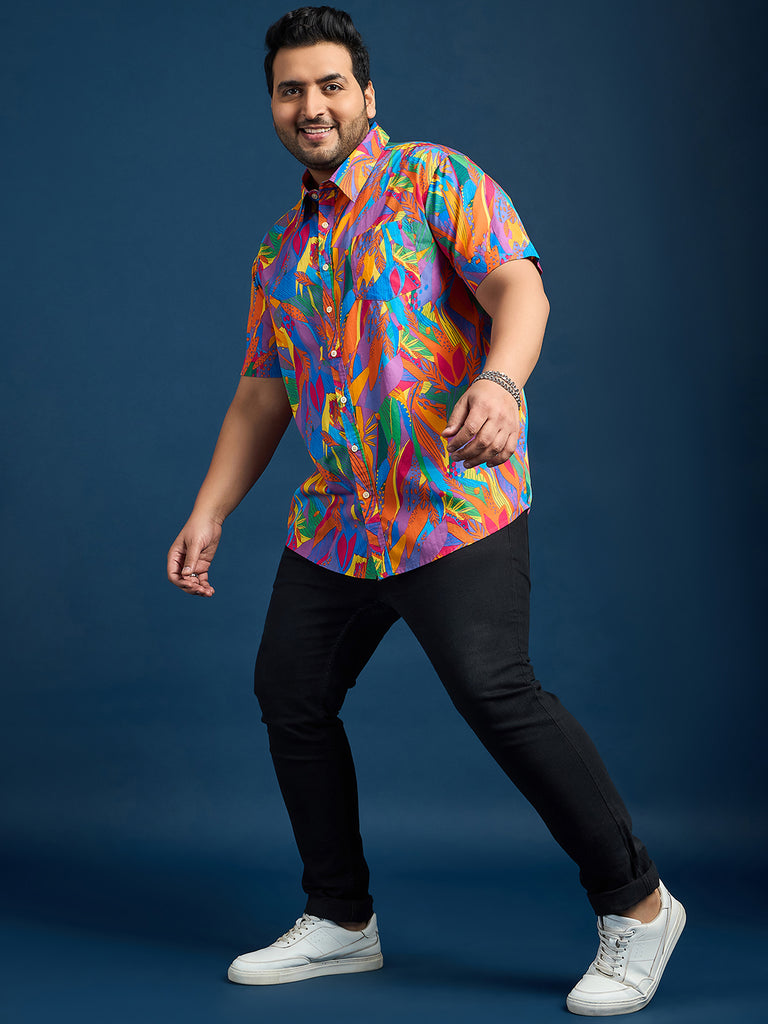 Men Plus Size Dios Self-Design Printed Multi Color Shirt - bigbanana