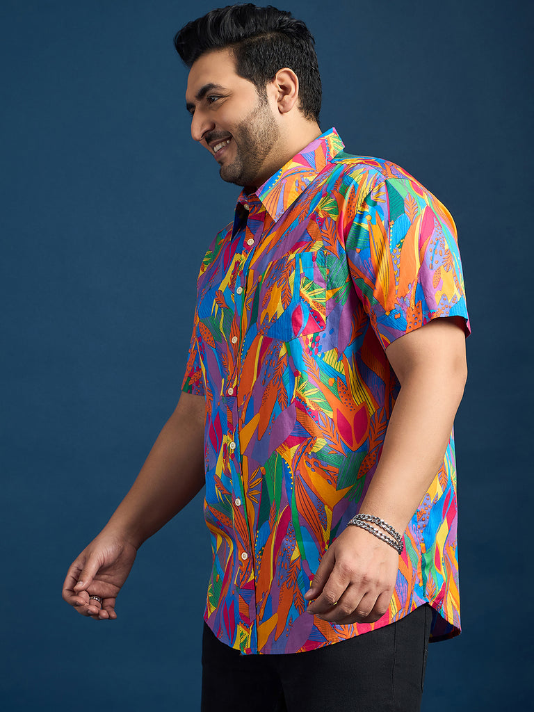 Men Plus Size Dios Self-Design Printed Multi Color Shirt - bigbanana