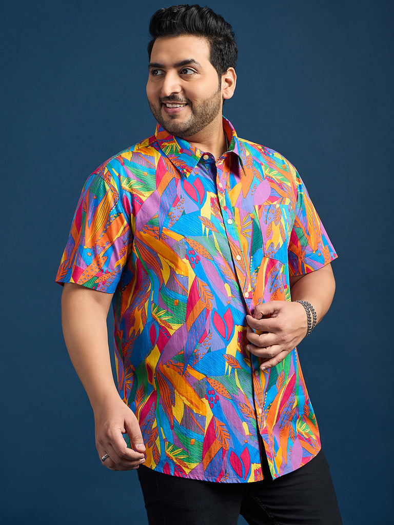 Men Plus Size Dios Self-Design Printed Multi Color Shirt - bigbanana