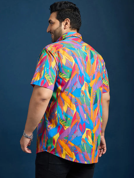 Men Plus Size Dios Self-Design Printed Multi Color Shirt - bigbanana