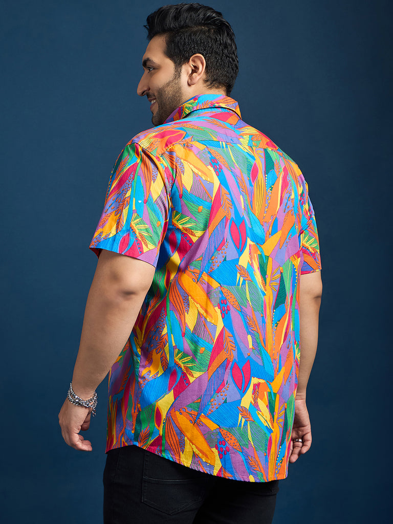 Men Plus Size Dios Self-Design Printed Multi Color Shirt - bigbanana