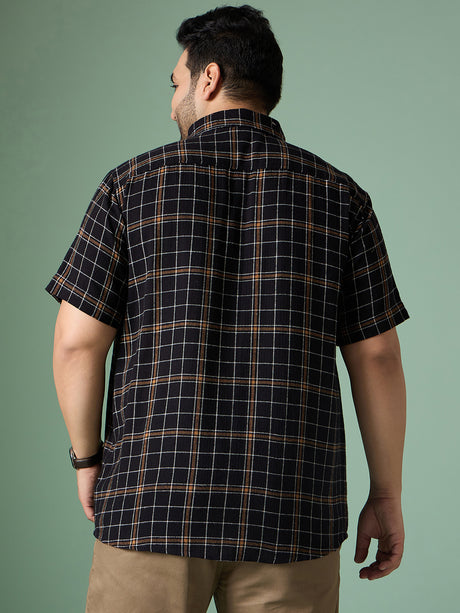 Men Plus Size Diversion Check Shirt - bigbanana