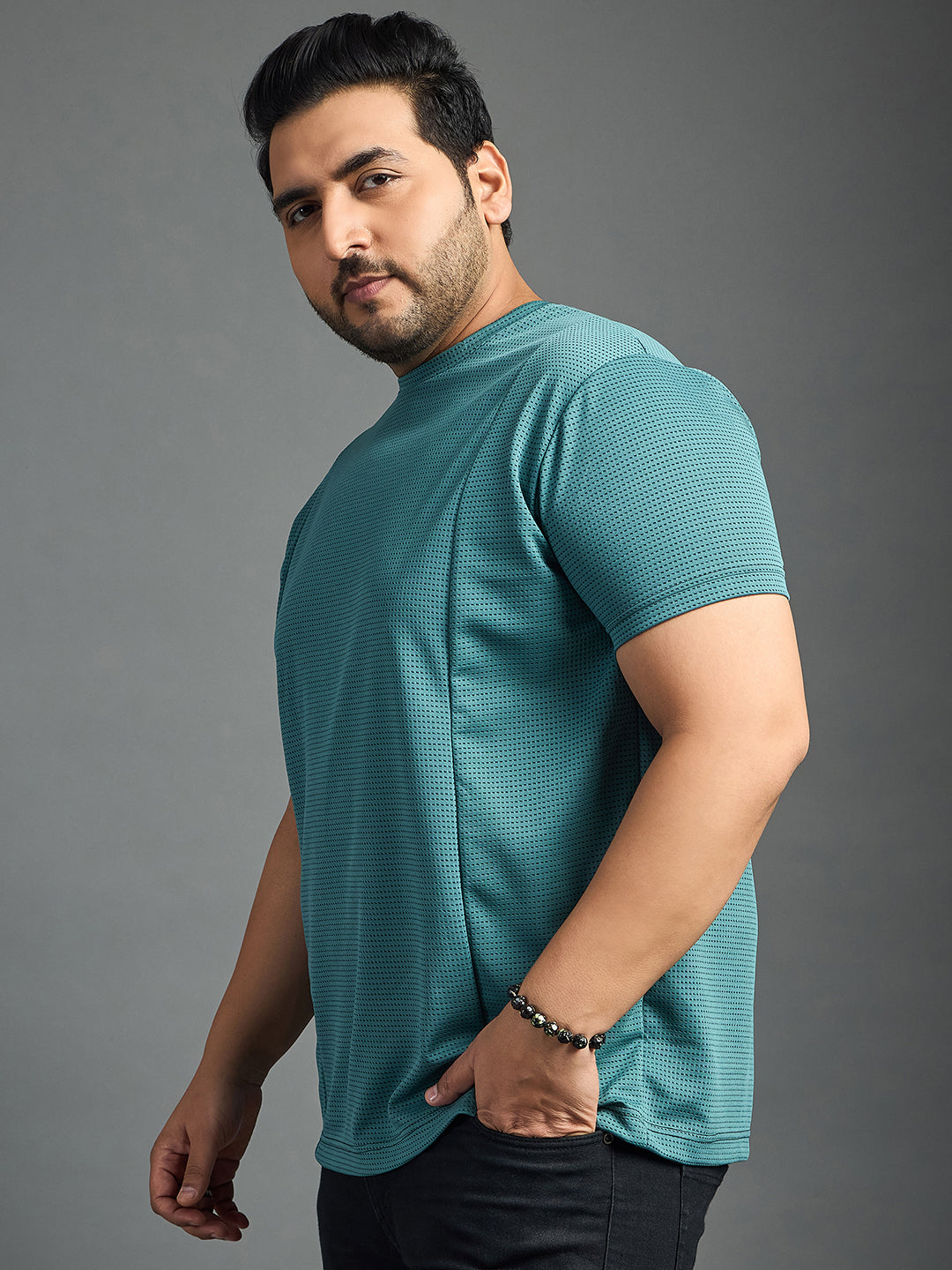 Men Plus Size Doctrine solid  Round Neck Tshirt - bigbanana