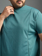 Men Plus Size Doctrine solid  Round Neck Tshirt - bigbanana