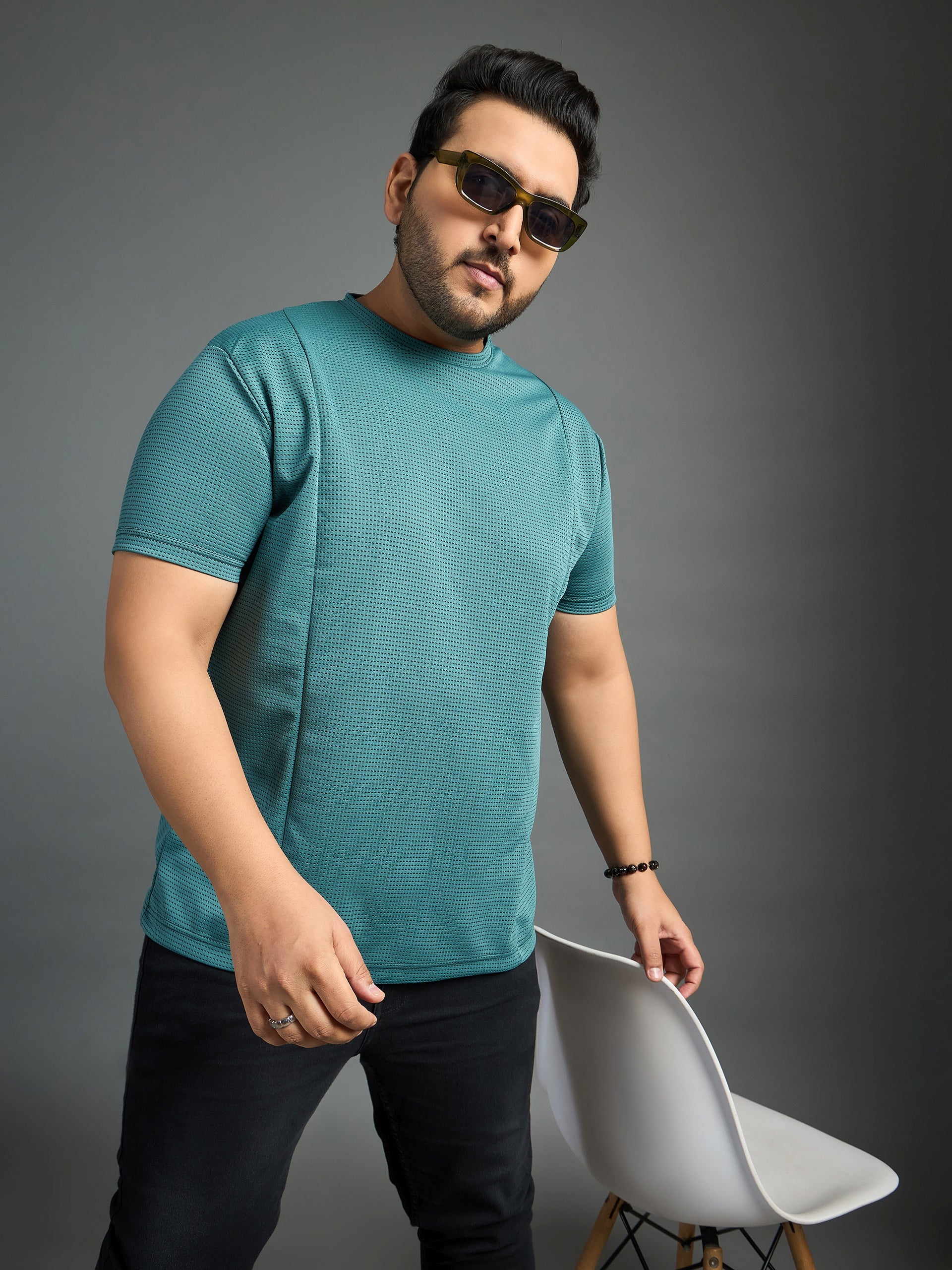 Men Plus Size Doctrine solid  Round Neck Tshirt - bigbanana