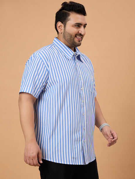 Men Plus Size Dorel Striped Shirt - bigbanana