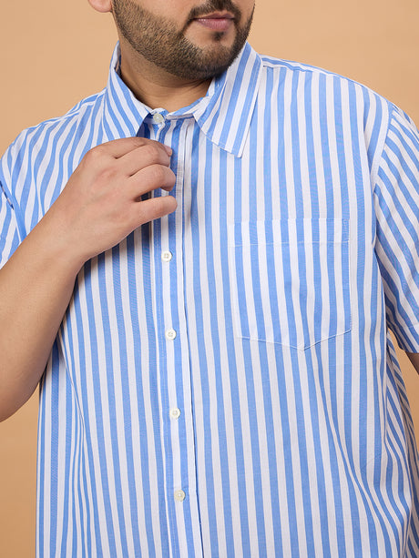 Men Plus Size Dorel Striped Shirt - bigbanana