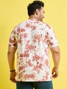 Men Plus Size Doton-Brown Printed Round Neck Tshirt - bigbanana