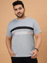 Men Plus Size Dravik Colorblock Round Neck Tshirt - bigbanana
