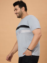 Men Plus Size Dravik Colorblock Round Neck Tshirt - bigbanana