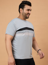 Men Plus Size Dravik Colorblock Round Neck Tshirt - bigbanana